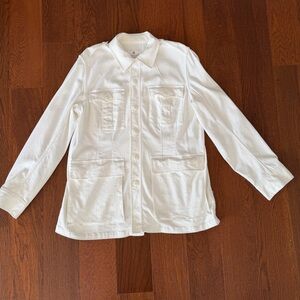 Trina Turk White Barn Jacket Chore Jacket  size L